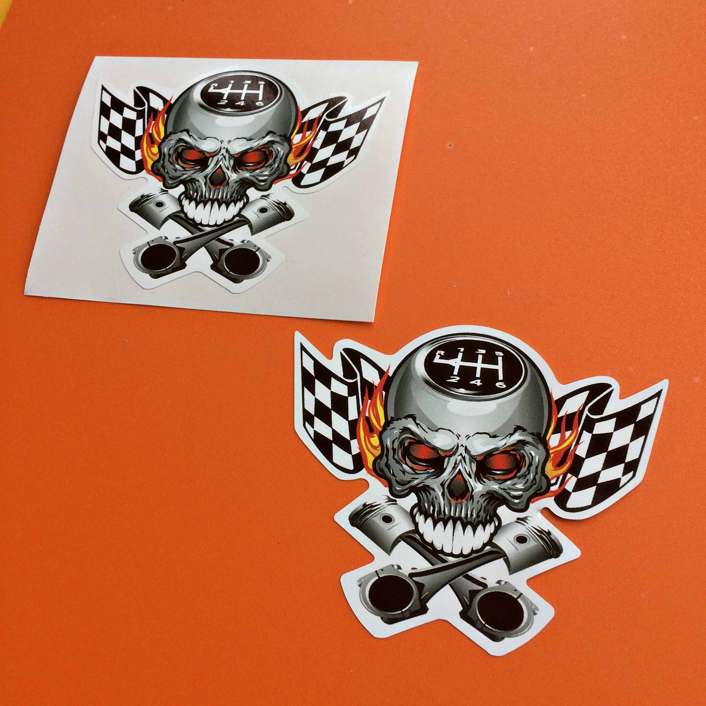 CHEQUERED SKULL PISTONS STICKERS Decal Heads Stickers And Decals