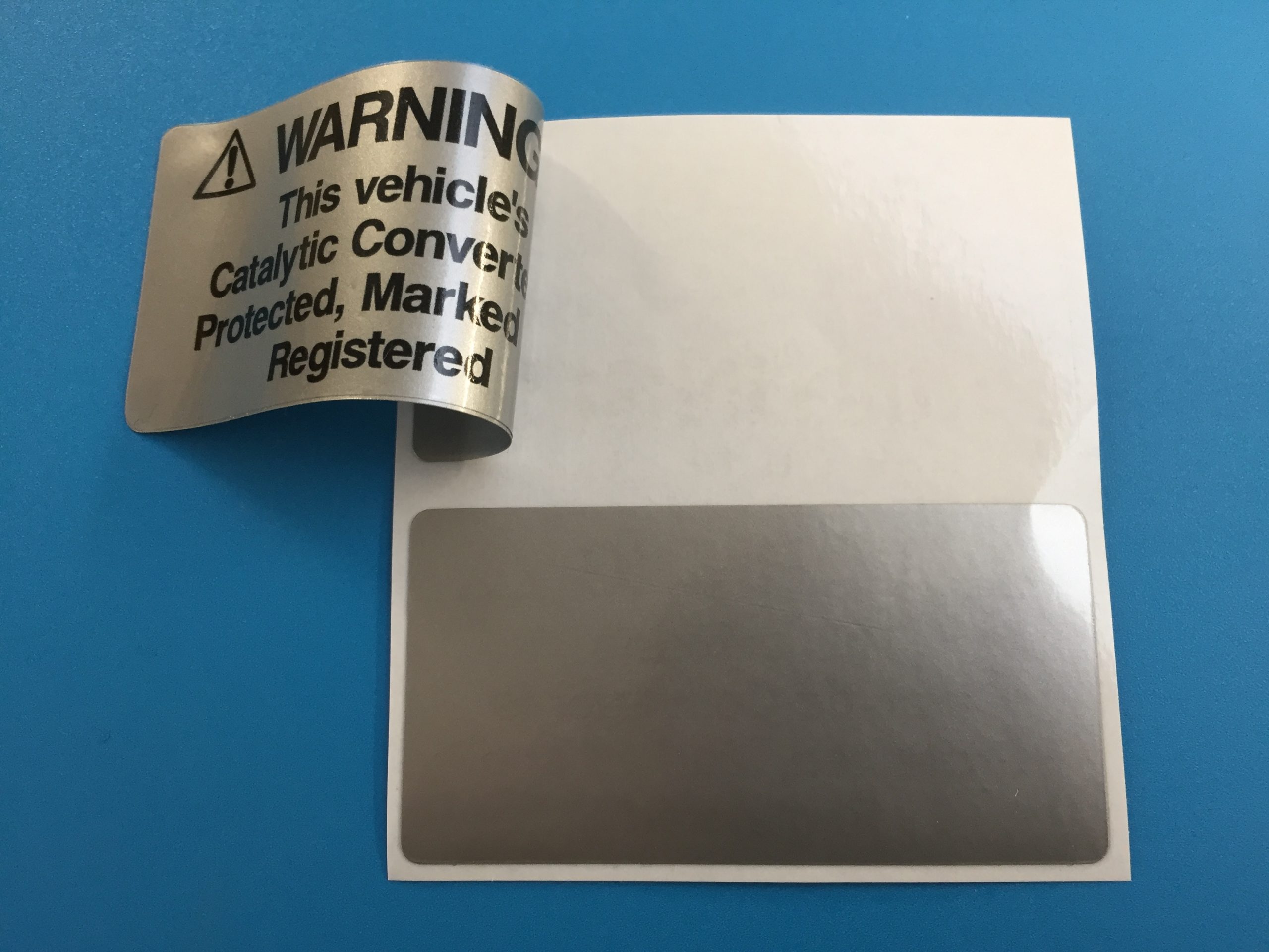 WARNING! CATALYTIC CONVERTER STICKERS Decal Heads